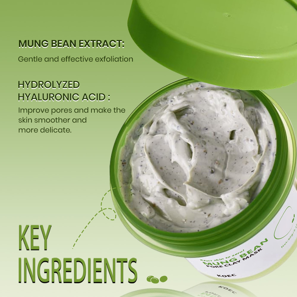 Koec Mung Bean Mud Deep Cleansing Mud Mask 90g Cross-Border Popular Application Mask Mung Bean