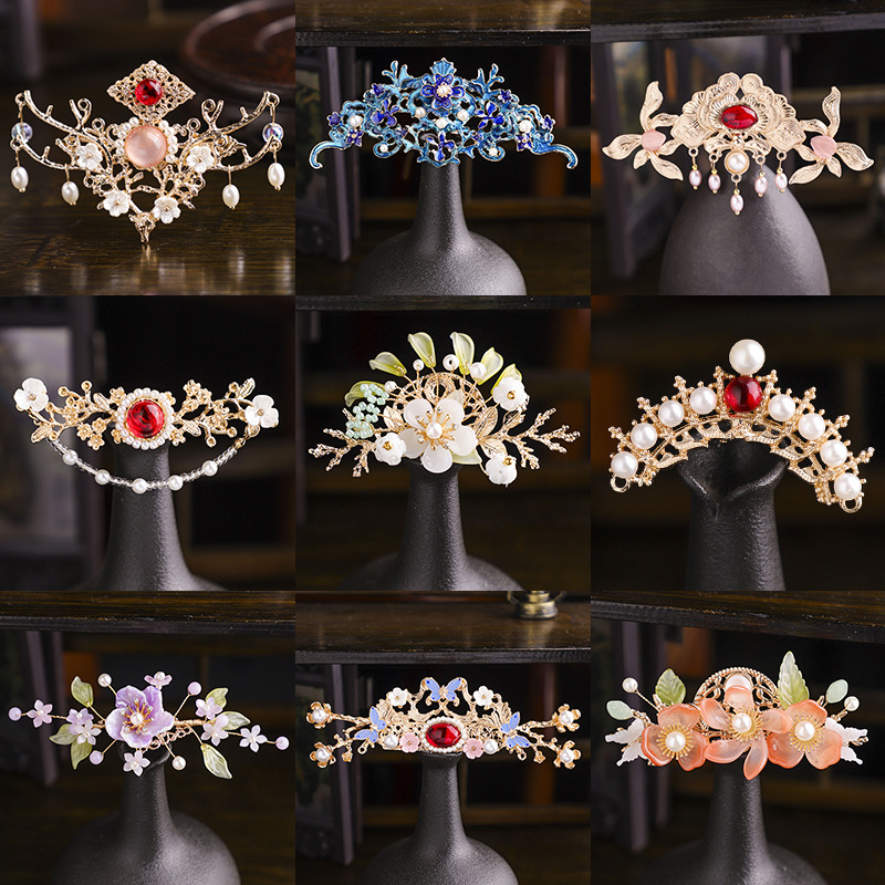 Han Dynasty Hair Crown, Ancient Style, Tang Style, Ming Dynasty and Song Dynasty, Ancient Costume Hair Accessories for Women, Ball Head, Elegant Updo for Women