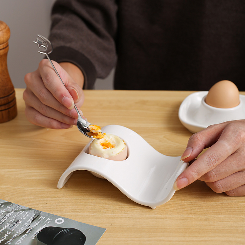Egg tray ceramic egg cup creative egg dish breakfast egg cup simple European kitchen supplies egg rack White household