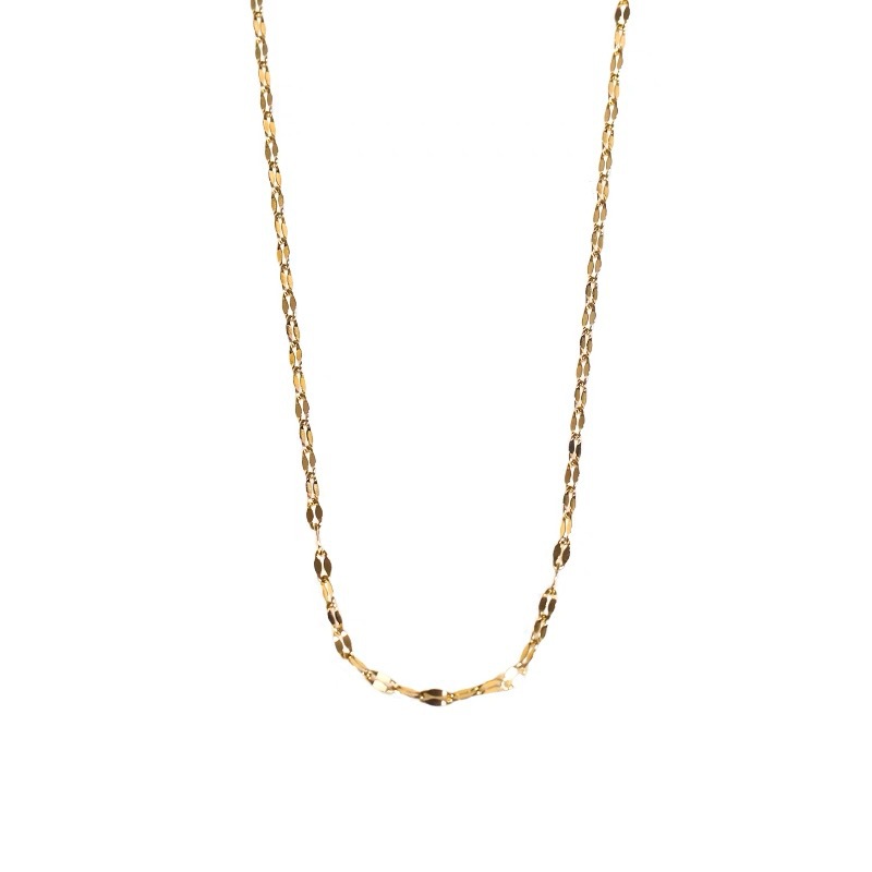 18K Gold Necklace Women's Color Gold Rose Gold Gold Chain White Golden Clavicle Chain Plain Chain Lip Chain Au750 Water Shell Wholesale