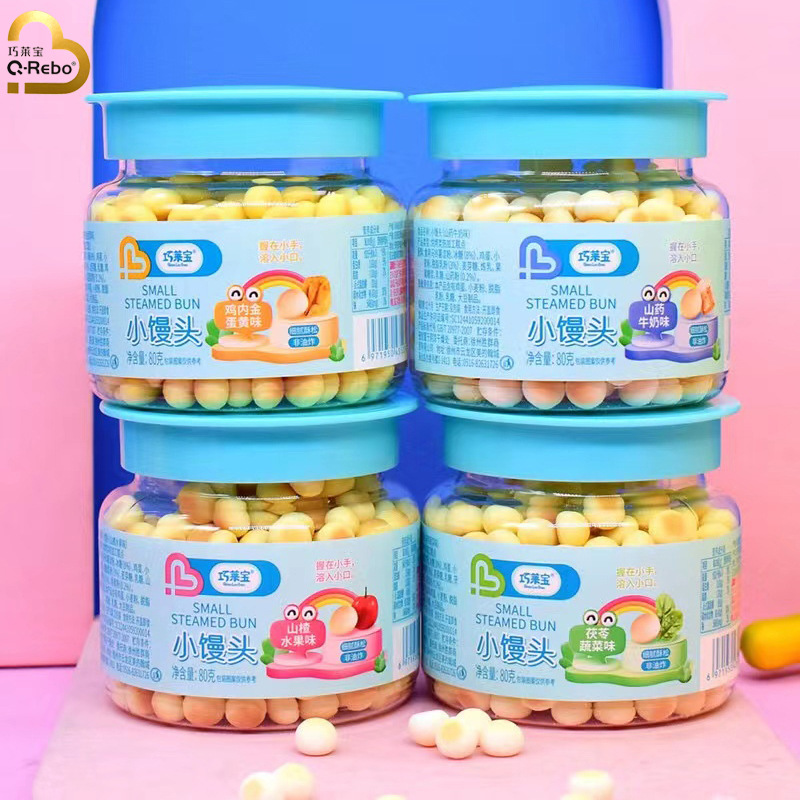 Сентябрь 2025 Qiaolaibao маленькие паровые булочки 80г, 4 вкуса, яичные пирожки с ямсом и молоком