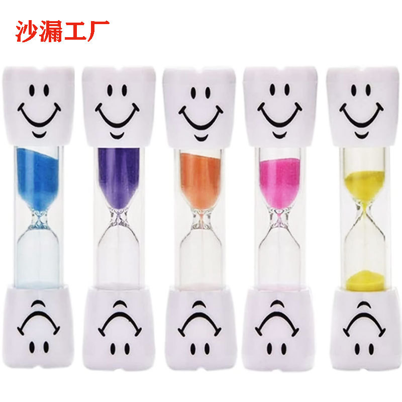 Creative children brushing their teeth 3 minutes timer hourglass cartoon smiley plastic drop-proof student gift birthday gift