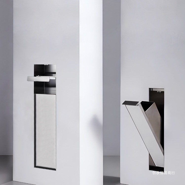 Bathroom Embedded Trash Can 304 Stainless Steel Hidden Tile Toilet Metal Embedded Tissue Box Niche