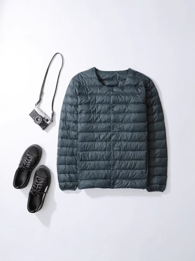 2025 New Lightweight Down Jacket Men's Round Neck Variable V-Neck Liner Down Jacket for Young and Middle-aged Interior