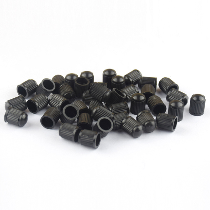 Car and Bicycle Tire Black Plastic Valve Caps, Valve Core Dust Caps, Valve Valve Caps, Universal Style, American Style