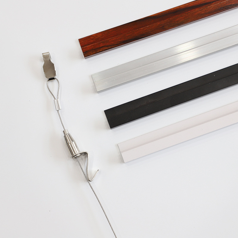 Hidden hanging track hanging mirror line sliding aluminum alloy track Gallery mirror line painting channel steel wire pulley hanging rail