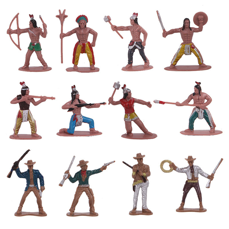 Кукла индейца, пластиковая, западная, полицейская, психологическая фигурка, украшение для обучения