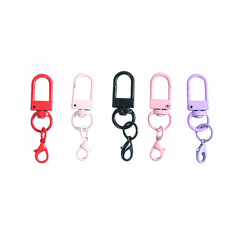 Creative Candy Color Paint Rotating Door Buckle Hanging 14mm Lobster Buckle Small Hook Key Door Buckle Pendant Keychain