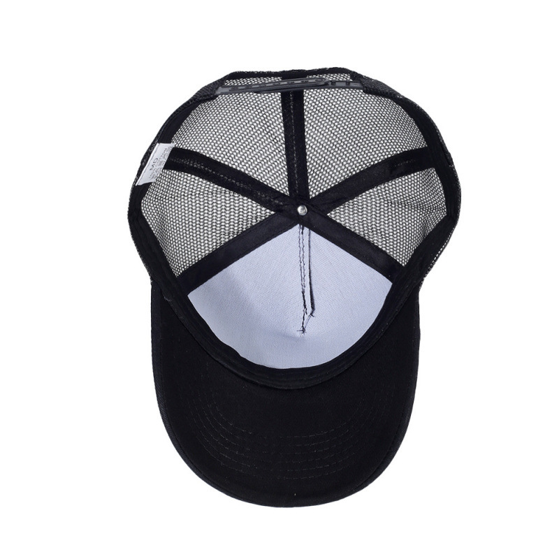 Advertising Cultural Shirt Custom Printed Logo Five-Piece Hard-Top Mesh Hat Sunshade Breathable Peaked Cap Men's Baseball Cap Wholesale