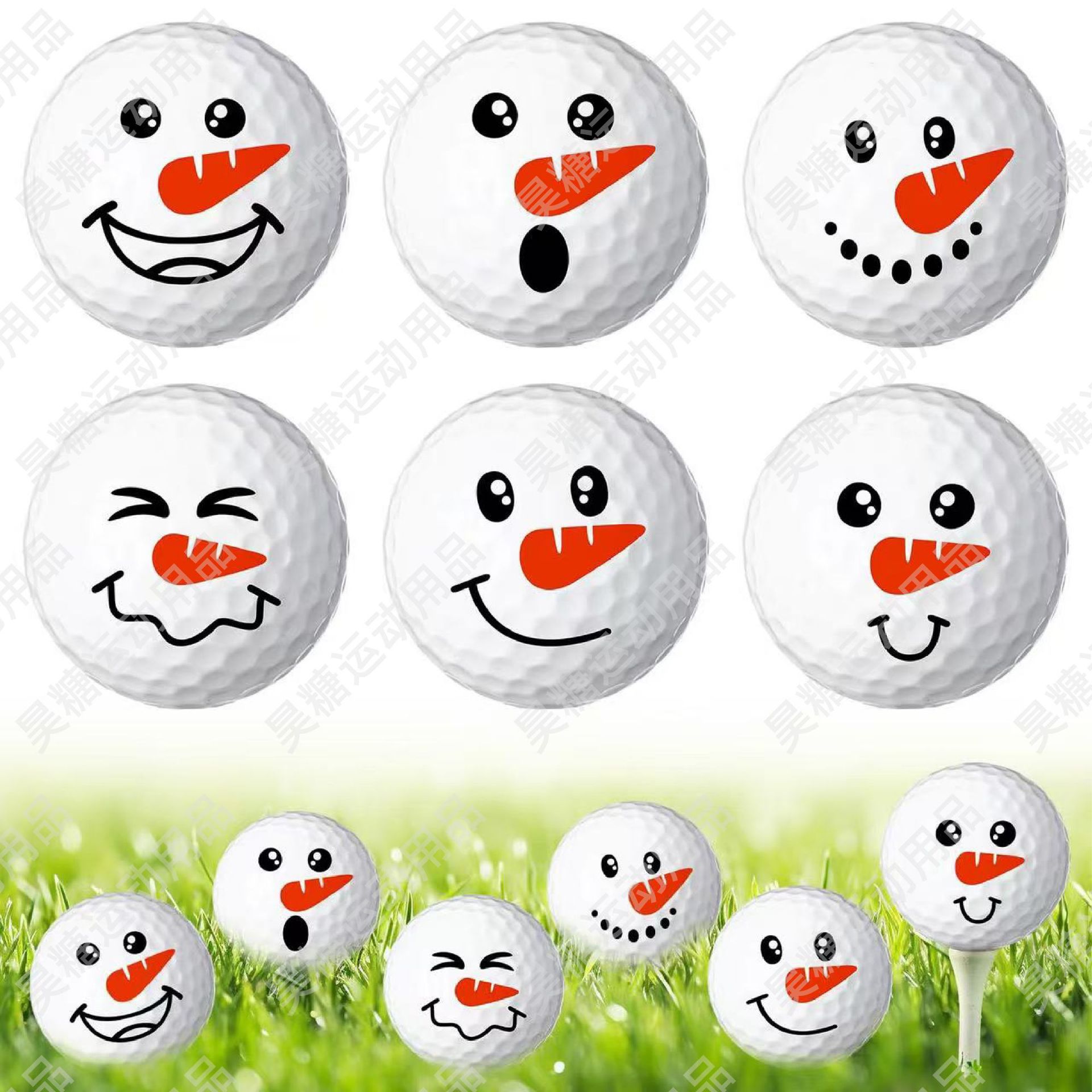 Customized Cross-Border Hot-Selling Golf Balls with Various Patterns, Text and Logo Combinations Can Be Printed with Two and Three Layers of Balls