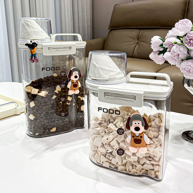 Cat Food Storage Barrel Dog Food Sealed Barrel Moisture-proof Grain Storage Barrel Pet Food Snacks Freeze-drying Tank Household Storage Box