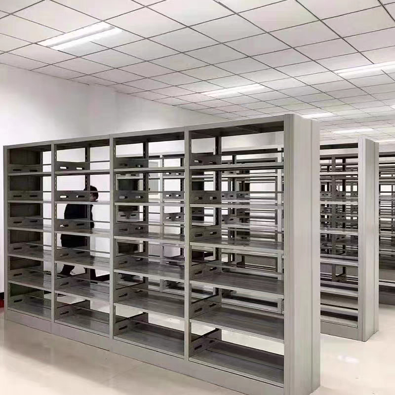 Library Steel Bookshelf School Reading Room Bookstore Single and Double-Sided Storage Display Rack Floor-Standing Bookcase Storage Cabinet