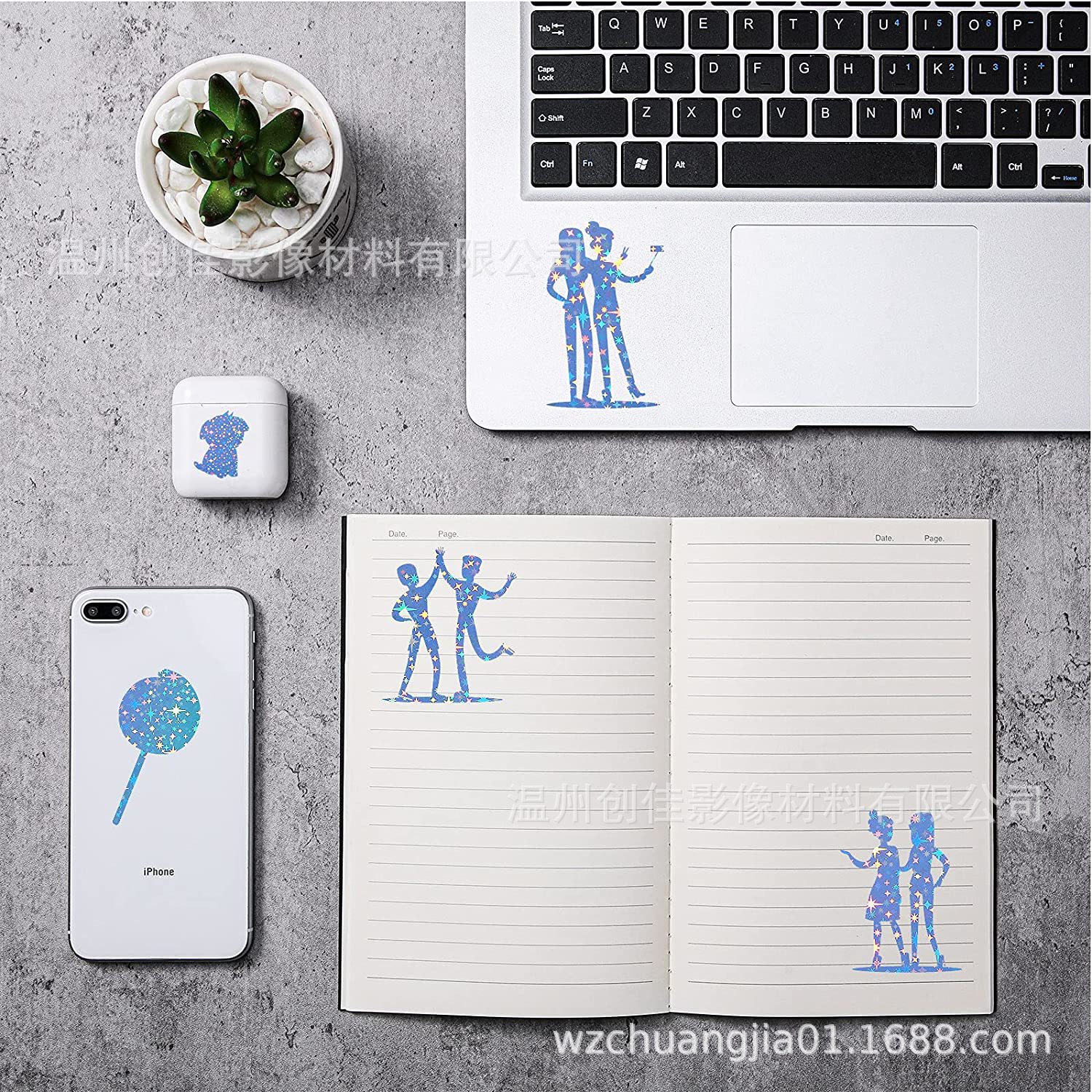 Spot printable A4 size waterproof quick-drying rainbow transparent baby's spice laser vinyl inkjet printing sticker