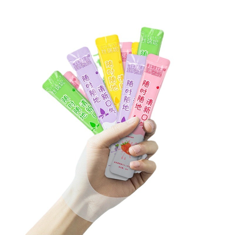 Disposable strip portable mouthwash with various flavors mild fresh breath clean mouth care gums spot