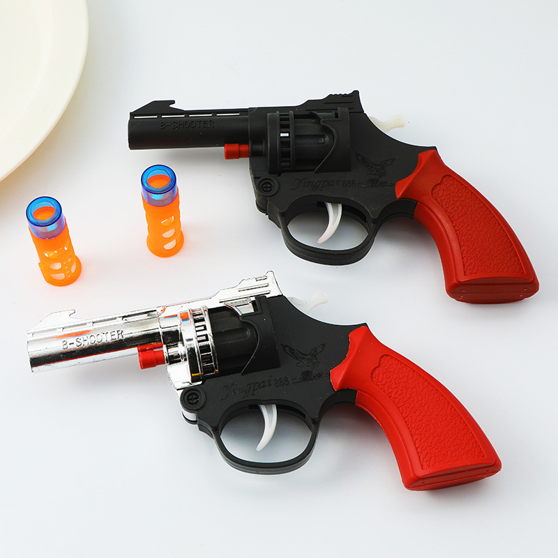 Electroplated Gold and Silver Cannon Gun Sound Paper Cannon Gun Revolver Model 80 Nostalgic Childhood Toy Artillery Gun