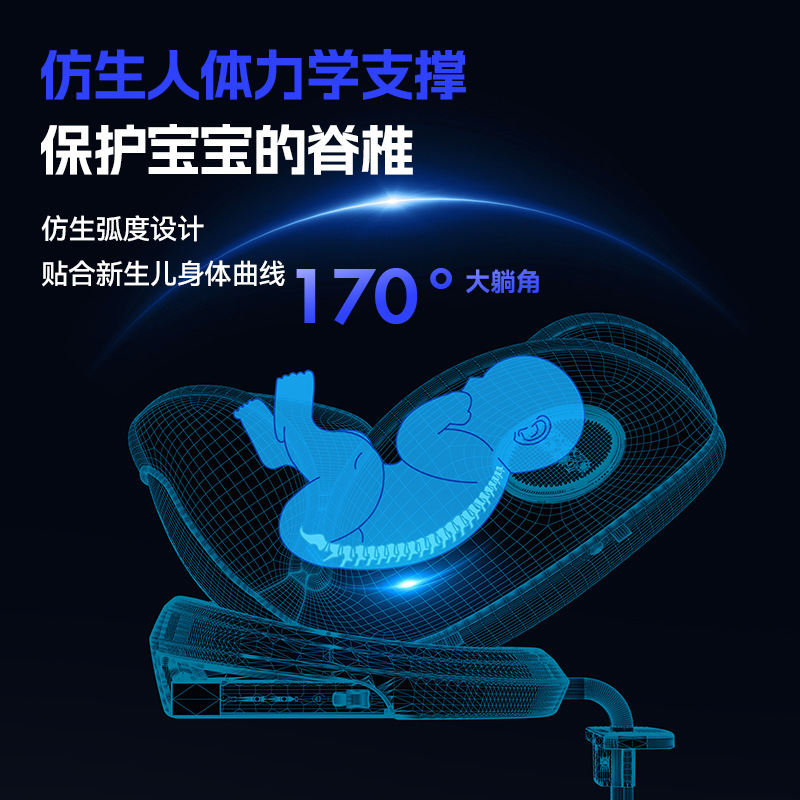 Child safety seat car baby 0-12 years old car 360 degree rotating simple seat baby universal