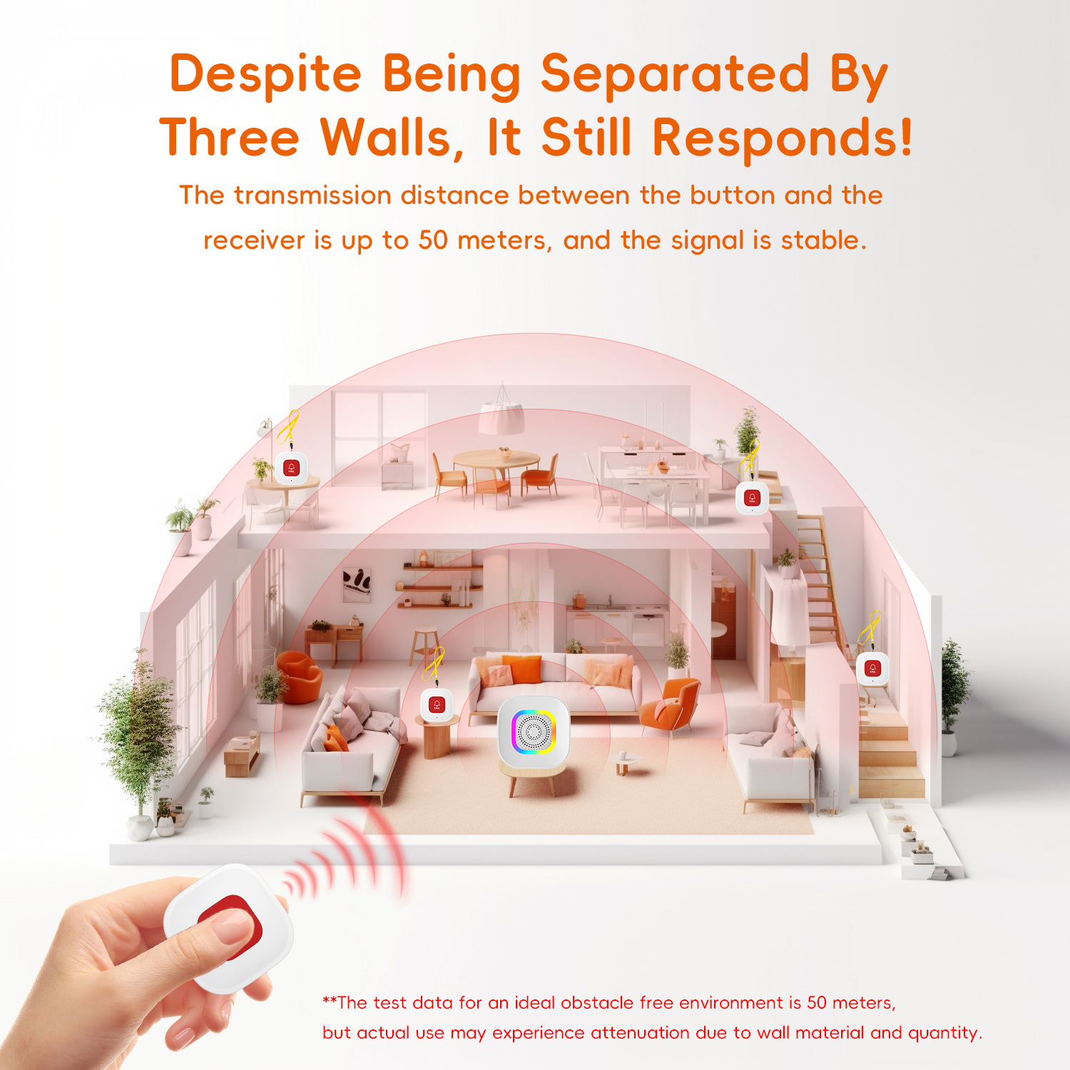 New Graffiti Wifi Elderly Pager Sos Emergency Call Button Tuya Colorful Wireless Doorbell Flash Main