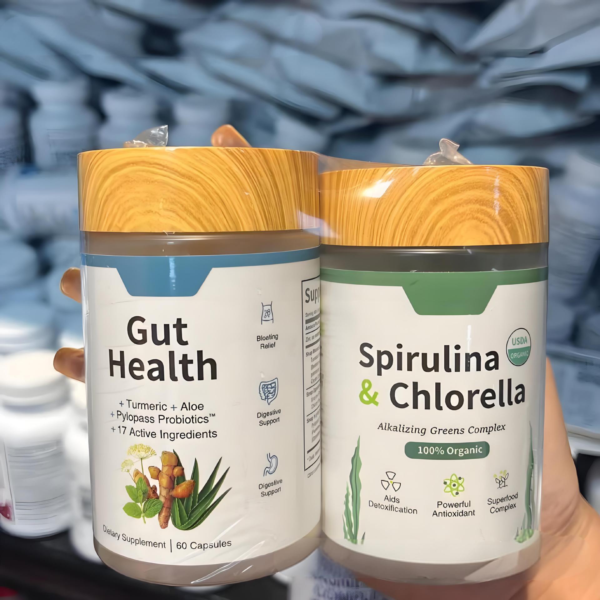 Popular Prostate Capsules Spirulina Capsules Curcumin Capsules Combination Set Spirulina Chlorella