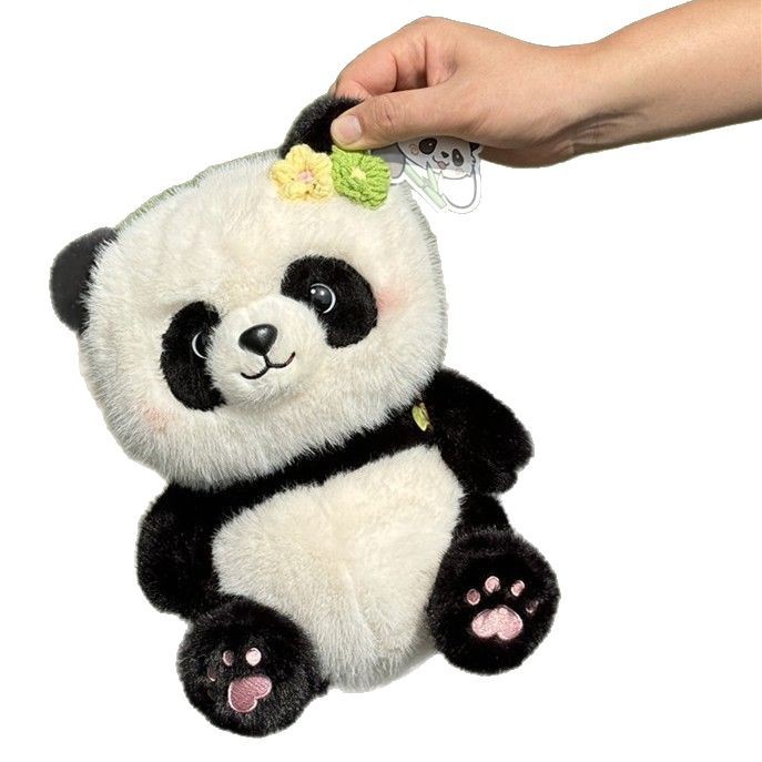 Chengdu Internet Red Base Sweet Girl Cute Panda Doll Back Fortune Apple Agaro Gourd Mushroom Bag Doll