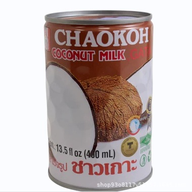 Double 12 Big Sale Thai Chaokoh Coconut Milk 24*400ml for Catering and Baking Commercial Wholesale Chaokoh Coconut Milk