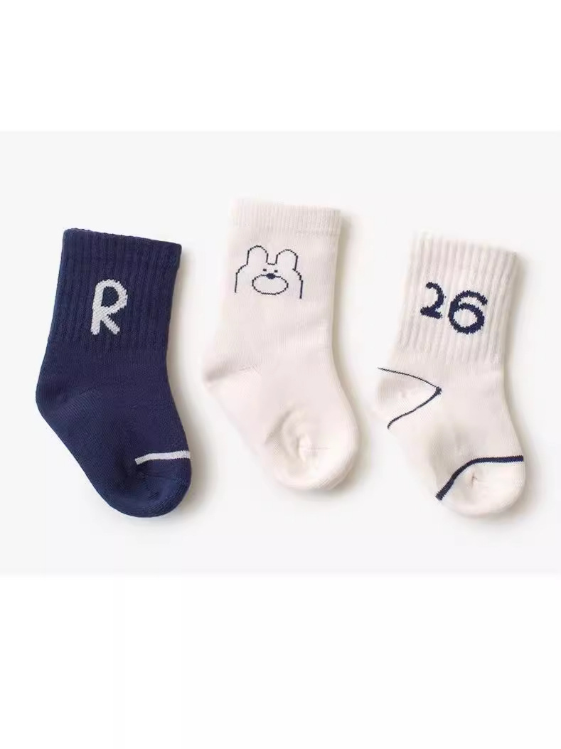 【Big Sale Price】Children's Socks New Trendy Mid-Calf Socks for Spring, Autumn, and Summer Newborn Baby Socks for Boys and Girls