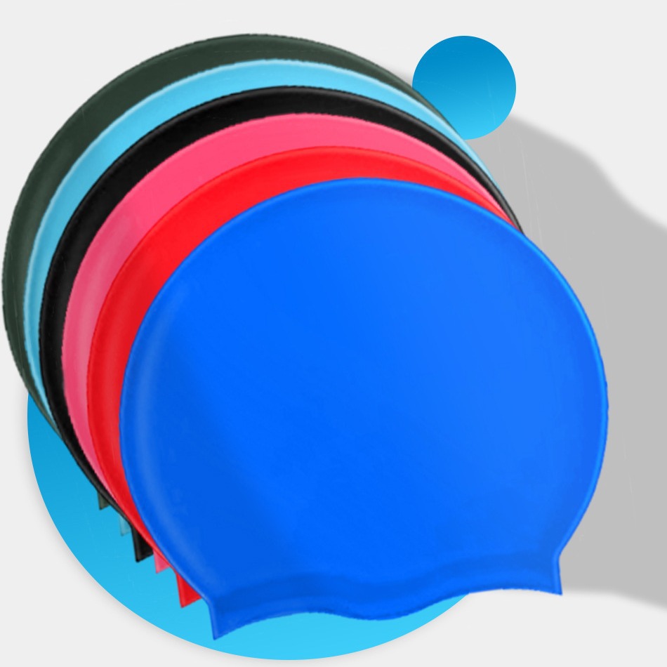 Hot sale unisex silicone swimming cap solid color high elastic breathable swimming cap waterproof non-slip head
