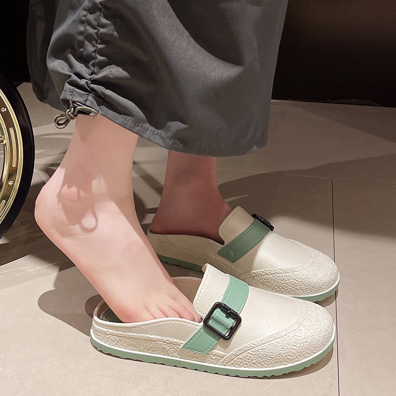 Flat Half Bag Slippers Women's Outer 2025 New Style Outer Wear Internet Popular Summer Lazy All-match Home Fashion Non-slip