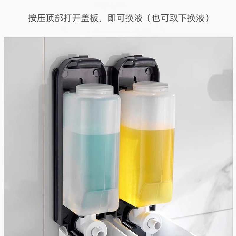 Wall-mounted manual Press soap dispenser Hotel hotel bathroom shampoo shower gel box cross-border supply