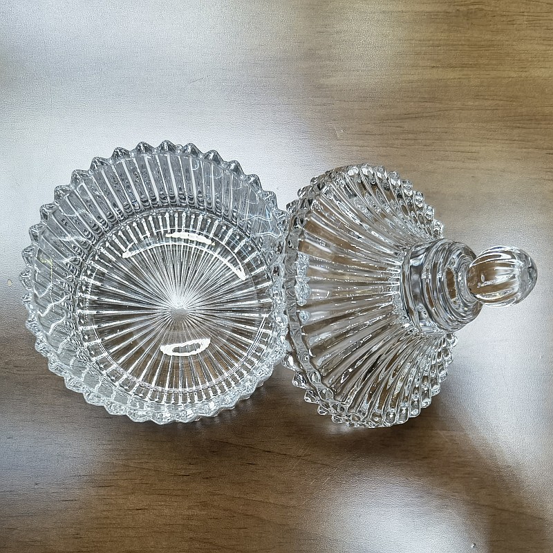 Crystal Glass small Mongolian bag glass sugar jar jewelry box aromatherapy candle jar fire-free aromatherapy stone head jar