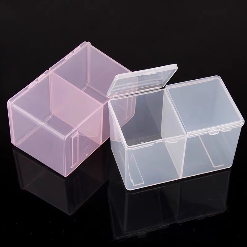 Transparent plastic cotton pad storage box tattoo embroidery special small box nail towel cosmetic cotton dressing table desktop cotton swab box