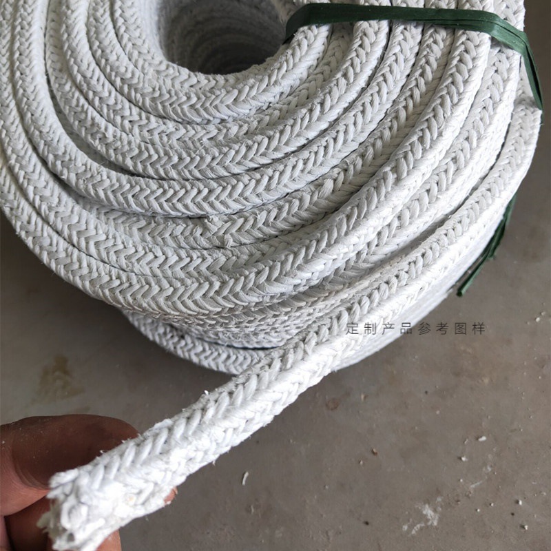 Asbestos Square Rope Fire Retardant Asbestos Rope Oil-Immersed Furnace Door Sealing Packing Oil-Containing Dust-Free Asbestos Packing