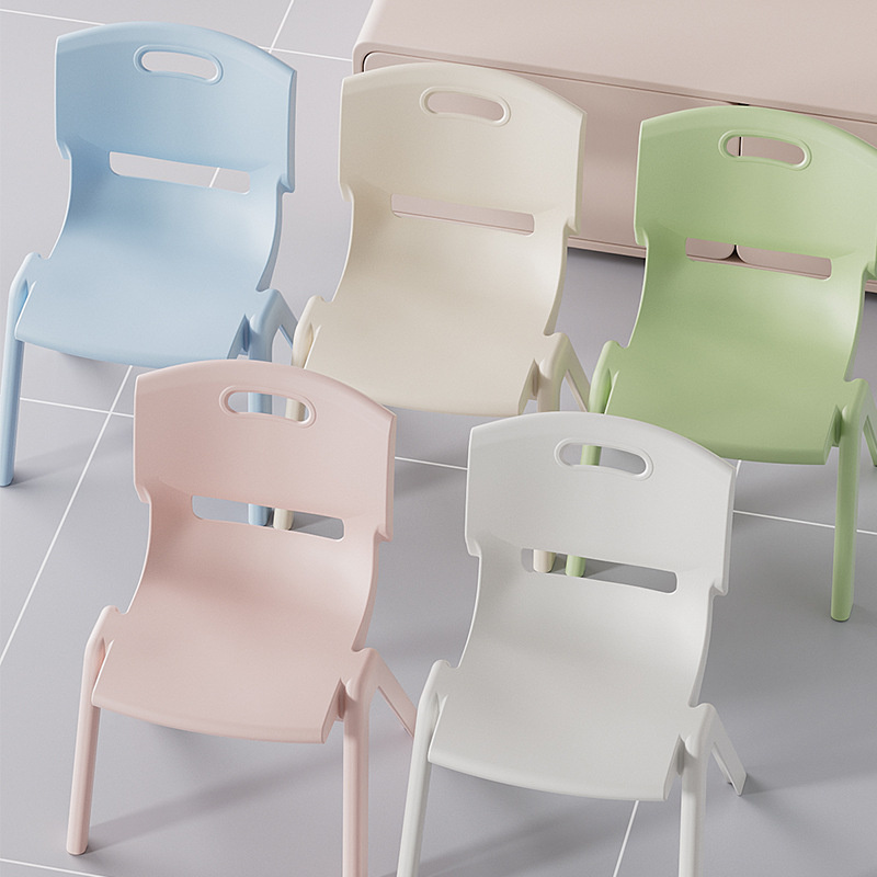 Baby Baby Household Thickened Plastic Small Chair Household Low Stool Table and Chair Stool Kindergarten Children's Backrest Chair
