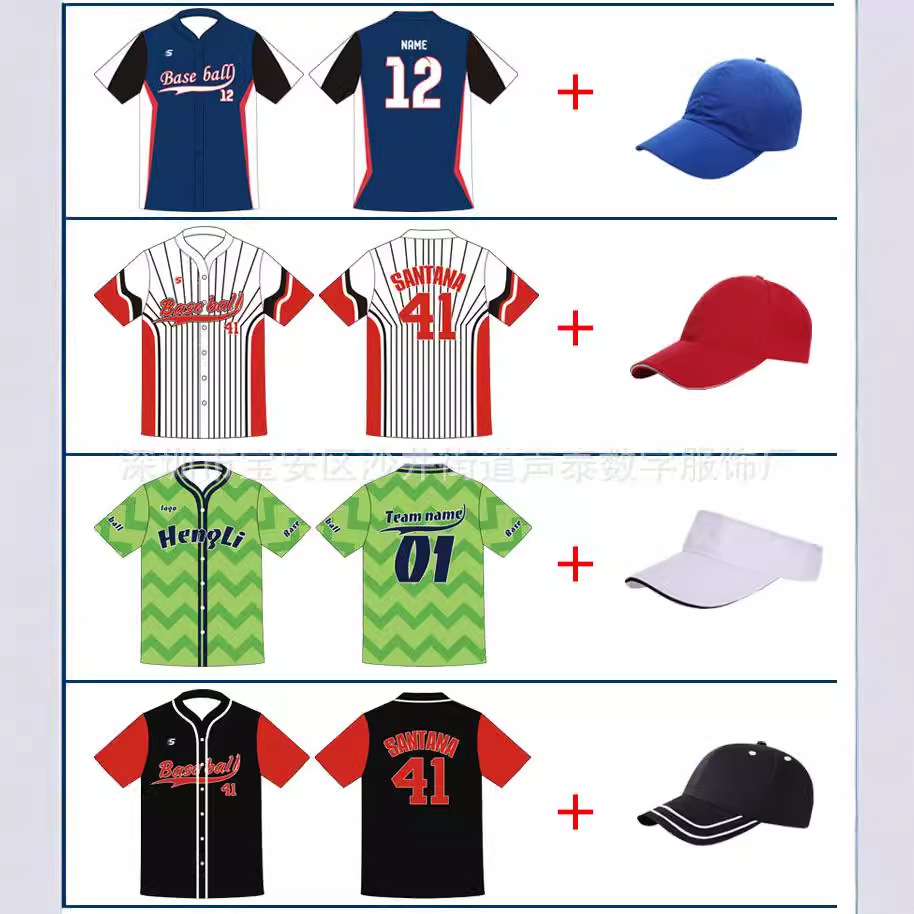 Cross-border Plus Size Short-sleeved Baseball Shirt Uniform T-shirt Customized American-style Sublimation Softball Baseball Sweatshirt Customized