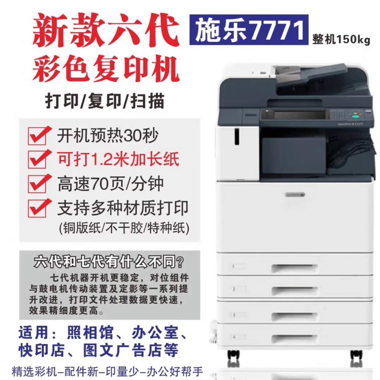 Xerox Шестое Поколение 3371 5571 7771 Цветной Копир Цифровой Лазерный Принтер Копирование и Сканирование Многофункциональное Устройство