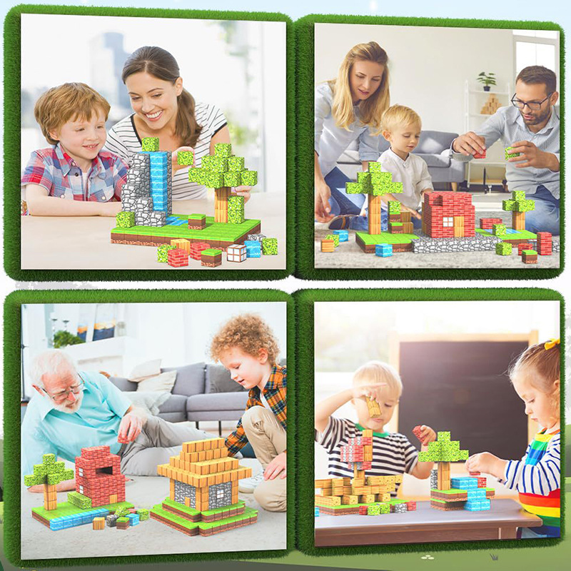 Cross-Border My Magnetic World Block Building Blocks Original Forest Series Building Mini Magnetic Building Block Toys Wholesale