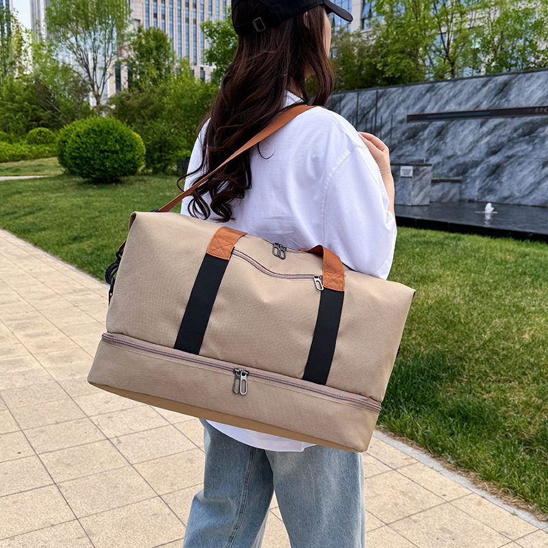 Cross-Border Portable Travel Bag for Women, Large Capacity, Short-Distance Hiking, Trolley Boarding Bag, Yoga Swimming Fitness Bag