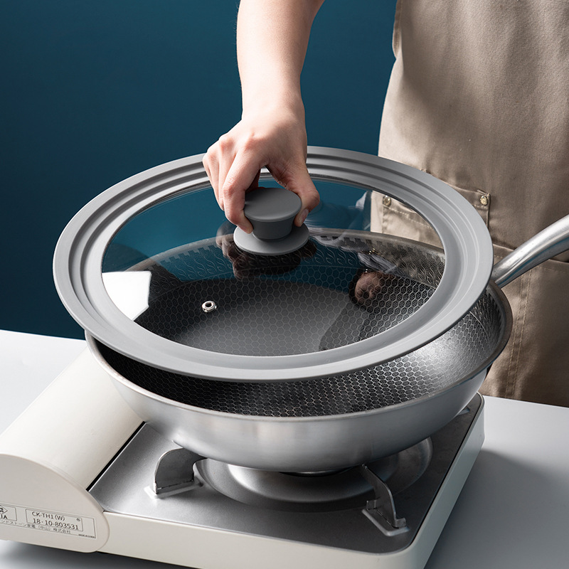 Multi-functional lid Japanese smart lid tempered glass silicone lid multi-size universal lid for household