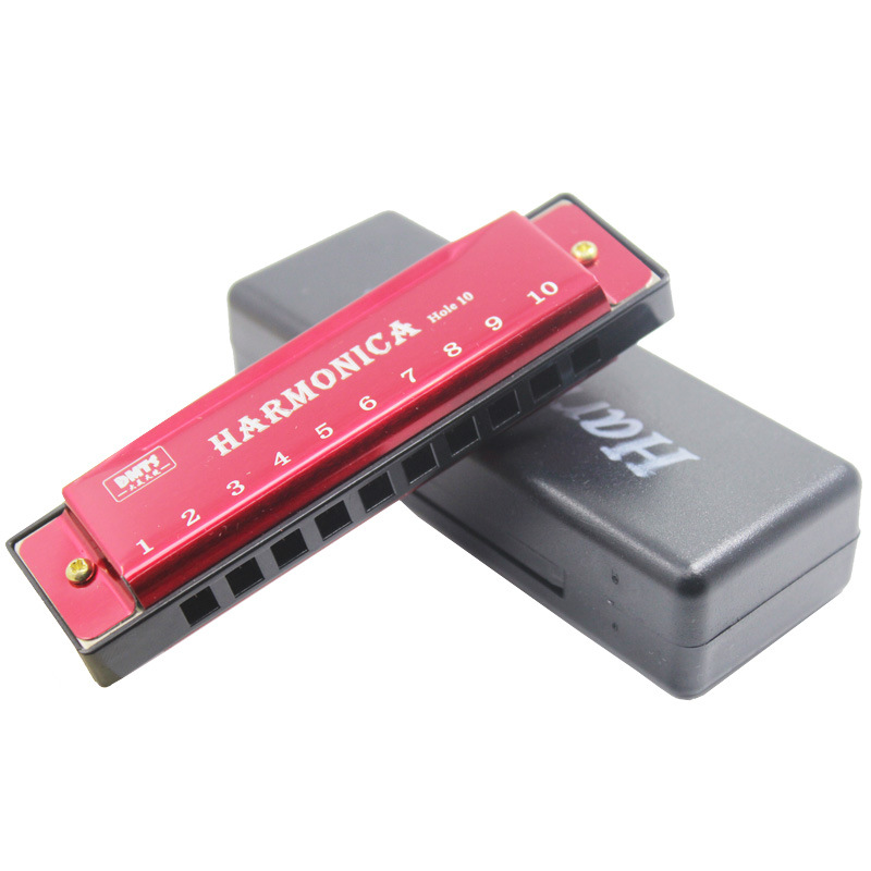 Titanium Copper Core 10-Hole Blues Harmonica Student Kidsren Early Education Educational Music Instrument Toy Harmonica Wholesale