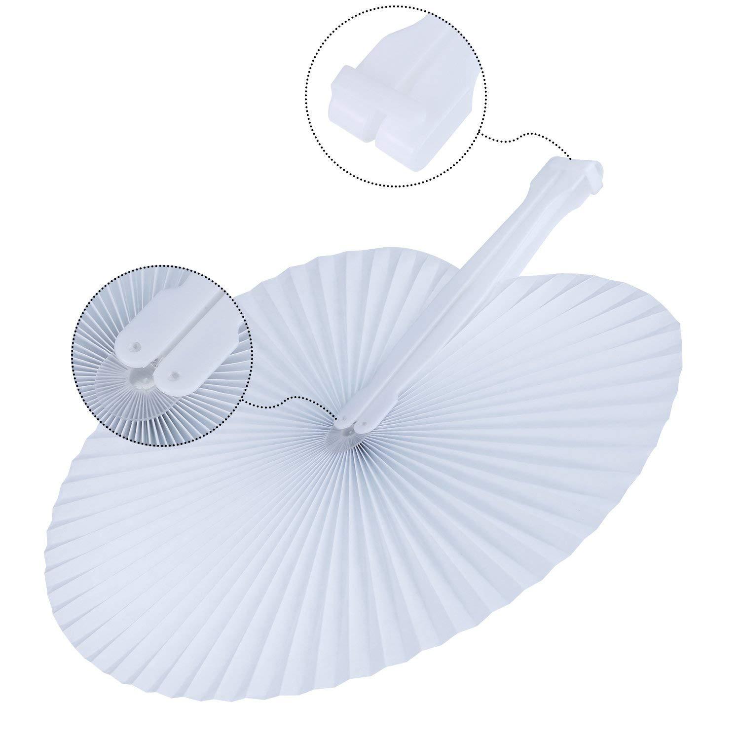 Cross-border exclusive for European and American wedding white round paper fan folding fan blank round paper fan round fan advertising fan