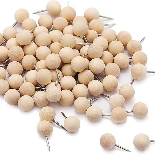 Сферические деревянные I-образные гвозди для креативного фиксированного декора, гвозди для карт, корковые гвозди, художественные гвозди, настенные булавки