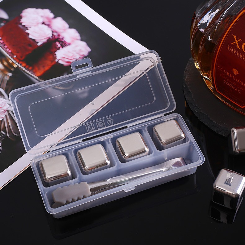 304 Stainless Steel Quick-Frozen Ice Cubes Boxed Set Recyclable Metal Ice Balls Ice Whiskey Beer