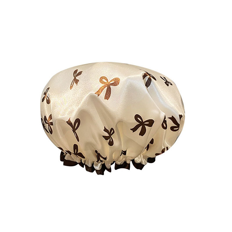 Double-layer Shower Cap Waterproof Shower Headgear Household Women's Bath Adult Children's Hair Cover Kitchen Oil-proof Smoke Film Special