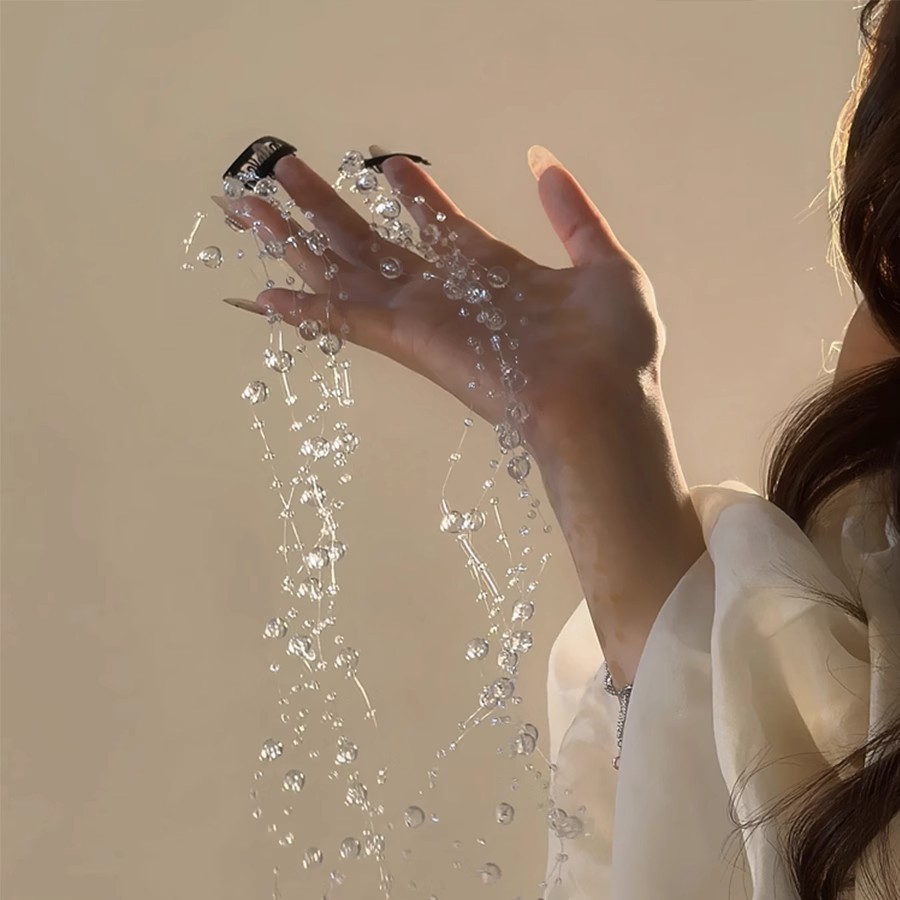 Элитная заколка для волос с жемчужинами, плетеная цепочка для волос русалки, заколка для двойного хвоста, ломкая заколка, украшение для головы