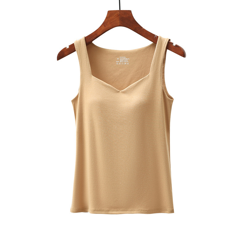 Autumn and Winter New Style Seamless Base Layer Latex Cup with Breast Pad All-In-One Inner Wear Base Intimates Thermal Vest for Women