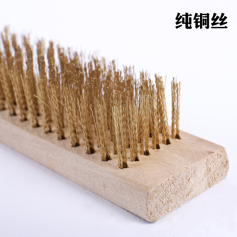 Wooden handle wire brush cleaning brush grinding polishing derusting brush fish scale brush grill stain stainless steel wire brush
