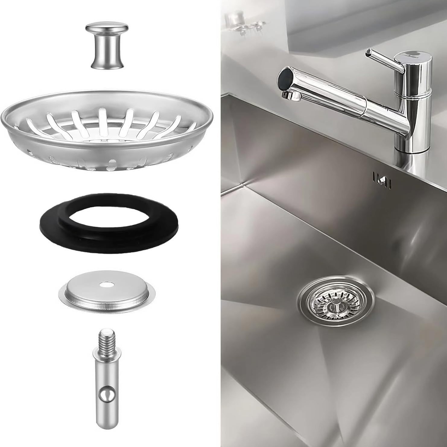 Cross-Border European-Style Sink Drain Cover Kitchen Sink Stopper Dishwashing Basin Plug Sink Accessories Filter Net Anti-Odor