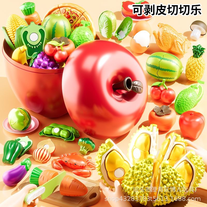 Оптовая продажа нарезанных овощей и фруктов, игрушки для детей, набор для игры в дом, большой яблоко и апельсин