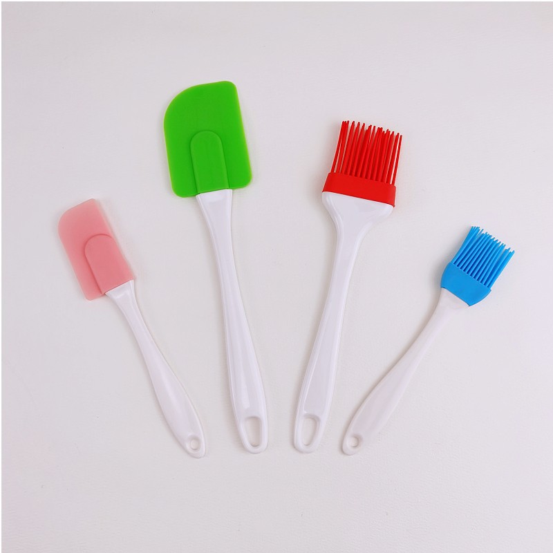 Spot Silicone Scraper Silicone Oil Brush Large and Small Cream Scraper Silicone Oil Brush Four-Piece Baking Tool Set
