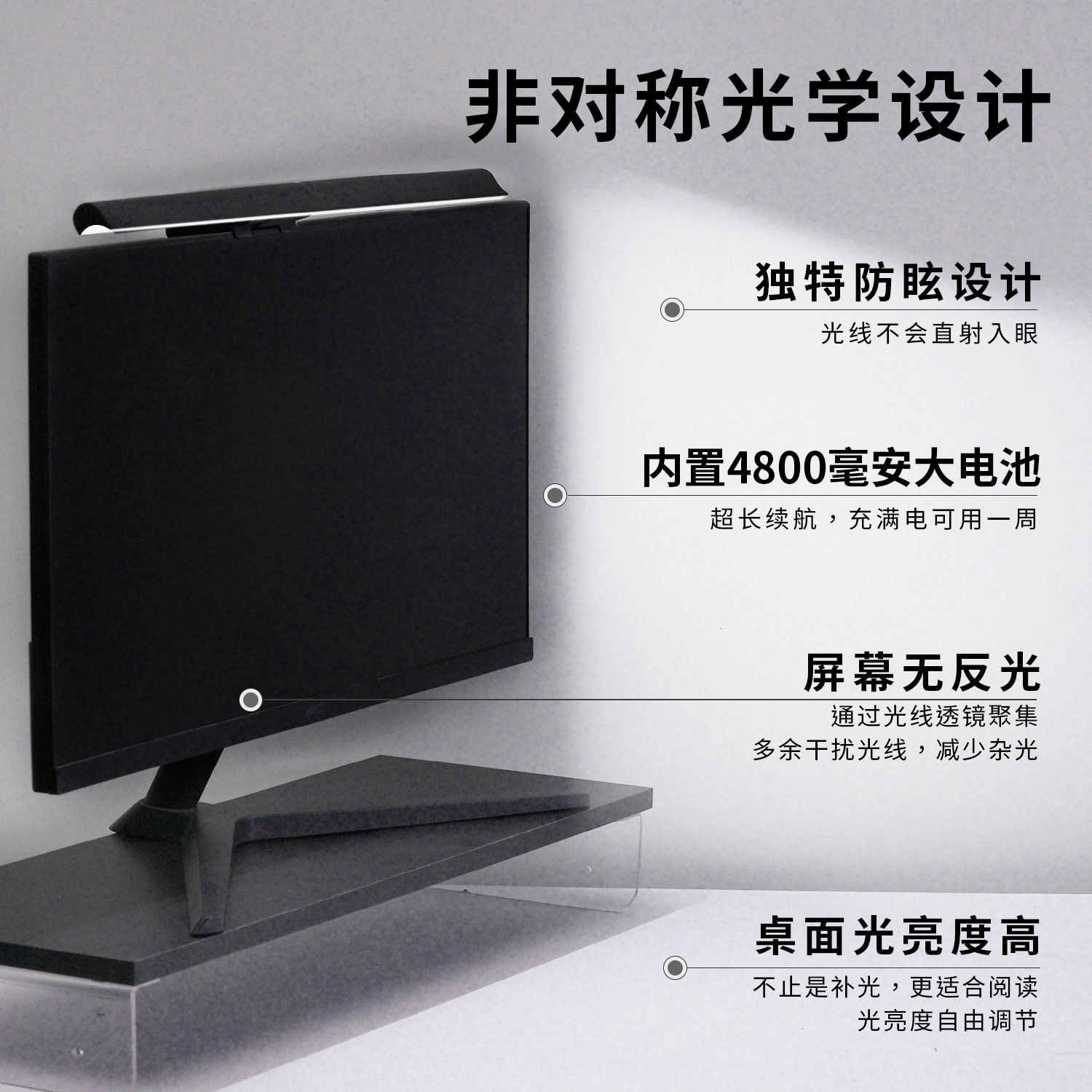 Langdu Aa Grade Screen Hanging Lamp Monitor Computer Fill Light College Student Eye Protection Lamp Led Study Work Desk Lamp