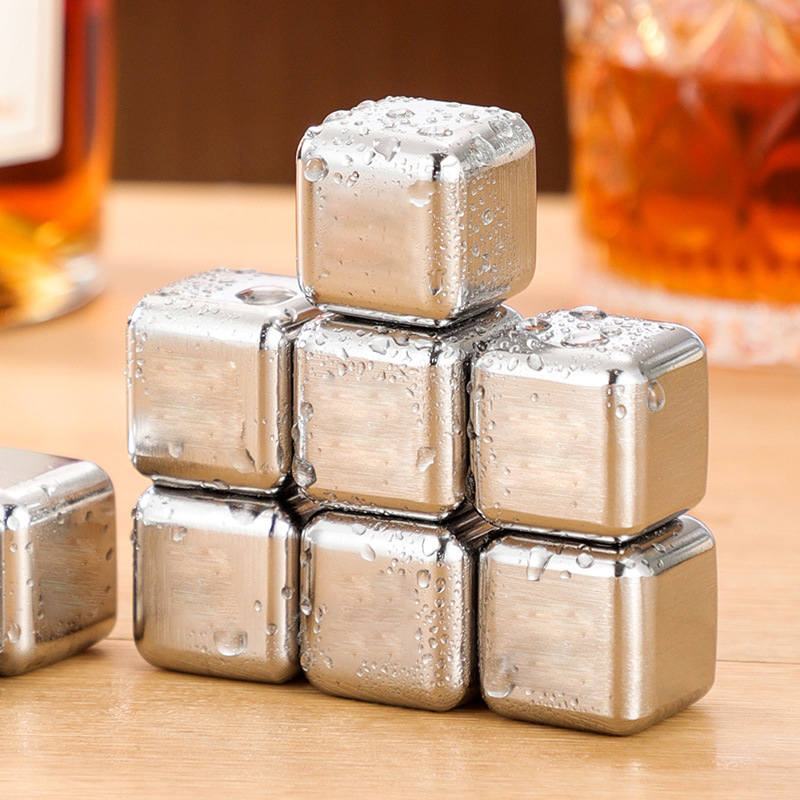 304 Square Stainless Steel Ice Cube Metal Quick-Frozen Ice Artifact Whiskey Ice Tartar Ice Particles Ice Ball